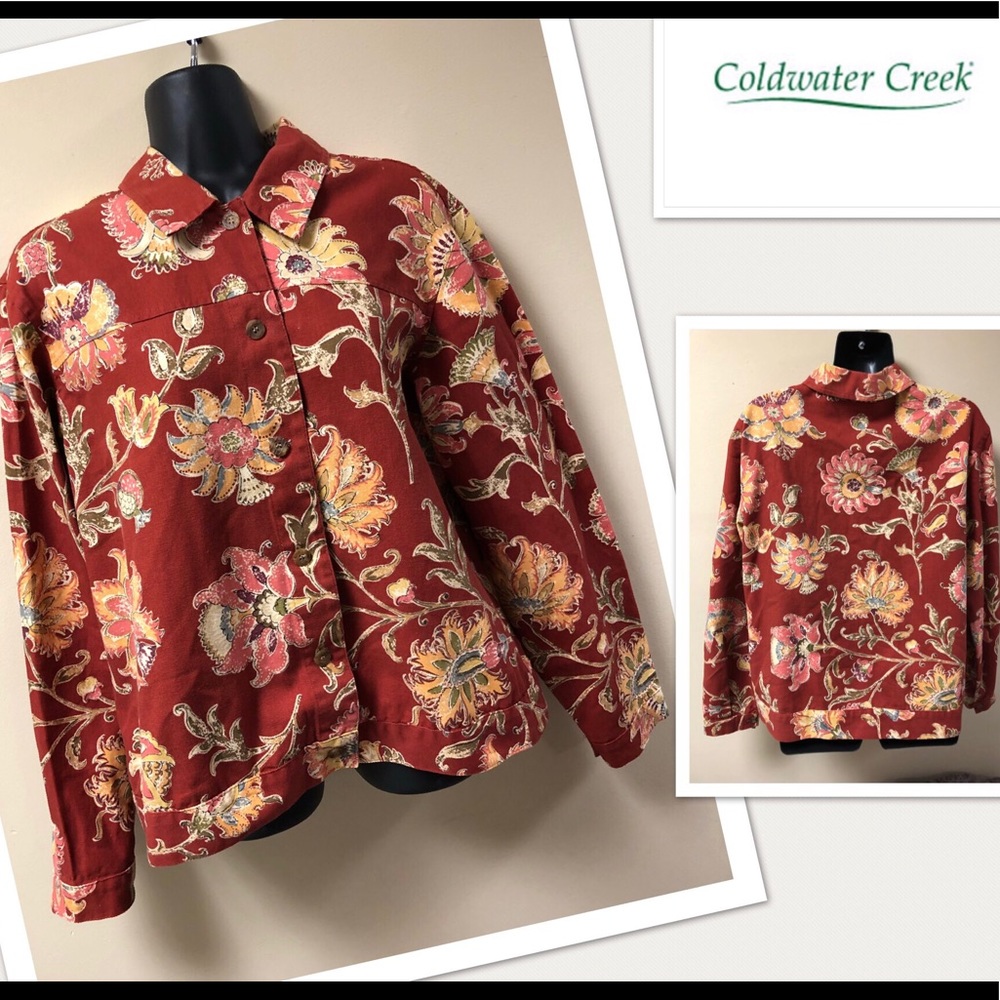 Coldwater Creek Cotton Fall Coat medium Jacket